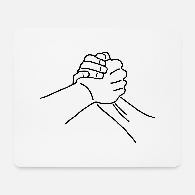 Handschlag - Mousepad (Querformat) - Weiß