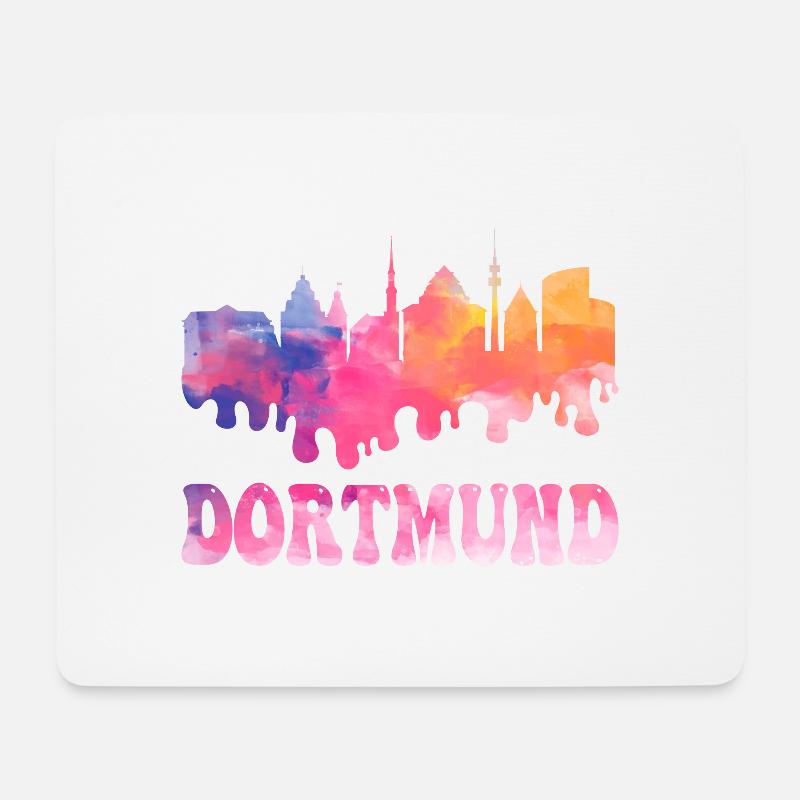 Dortmund Deutschland Stadt Skyline Splash Bunt - Mousepad (Querformat) - Weiß