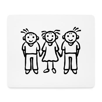 3 Children - Girls Boy Friends Family - Mouse Pad (horizontal) - white - Front