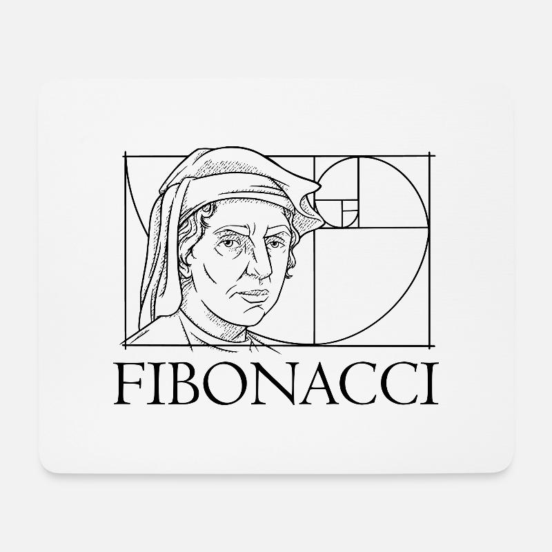 Leonardo Fibonacci Mathématicien Math Series Suivre - Tapis de souris (format paysage) - blanc