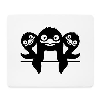 Drôles de pingouins 3 amis - Tapis de souris (format paysage) - blanc - Devant