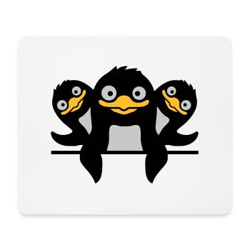 Drôles de pingouins 3 amis - Tapis de souris (format paysage) - blanc - Devant
