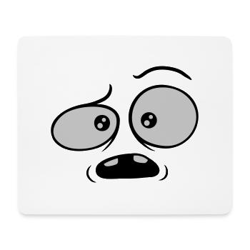 Skeptical confused comic face - Mouse Pad (horizontal) - white - Front