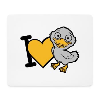I Love Entenküken Comic - Mousepad (Querformat) - Weiß - Vorne