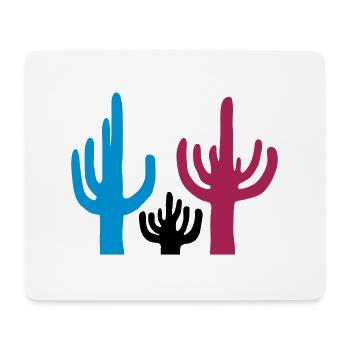 Bunte 3 Kakteen Wüste - Mousepad (Querformat) - Weiß - Vorne