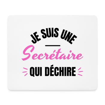 JE SUIS UNE SECRETAIRE QUI DECHIRE - Tapis de souris (format paysage) - blanc - Devant