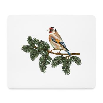 Oiseau coloré - Tapis de souris (format paysage) - blanc - Devant