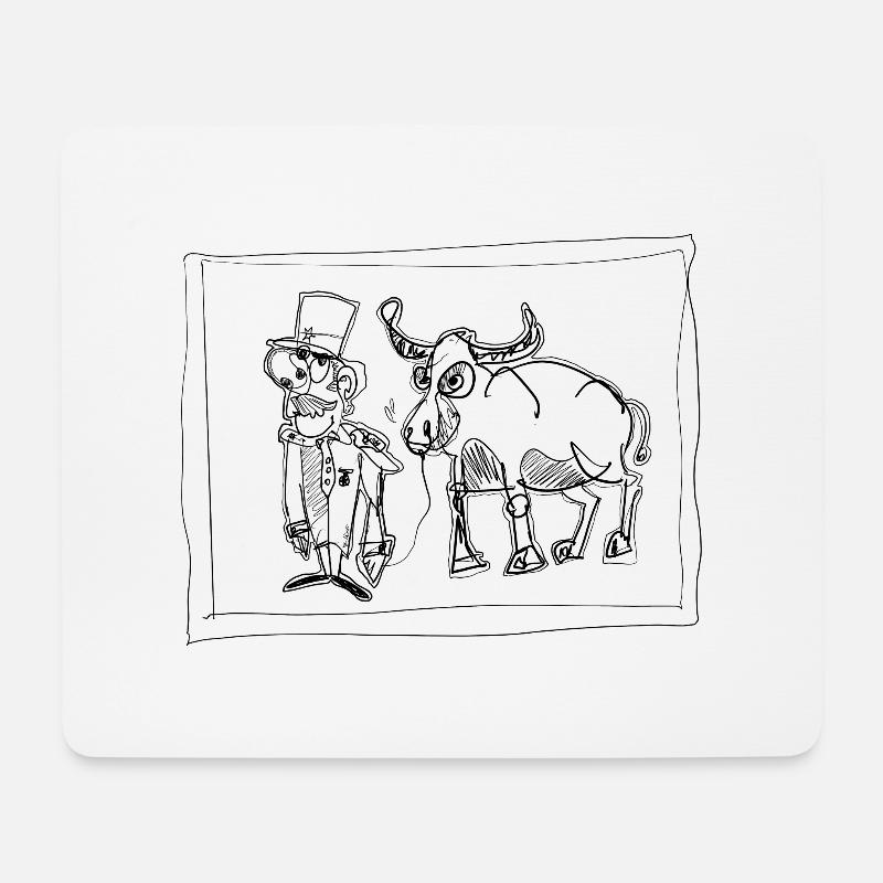 Le taureau - Tapis de souris (format paysage) - blanc