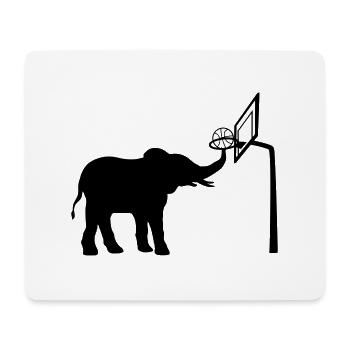Sport Basketball spielender Elefant - Mousepad (Querformat) - Weiß - Vorne
