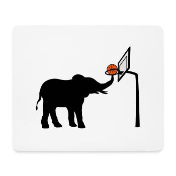 Basketball-playing elephant silhouette - Mouse Pad (horizontal) - white - Front