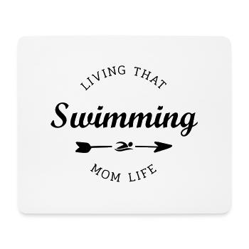 swimming mom life - Mousepad (Querformat) - Weiß - Vorne