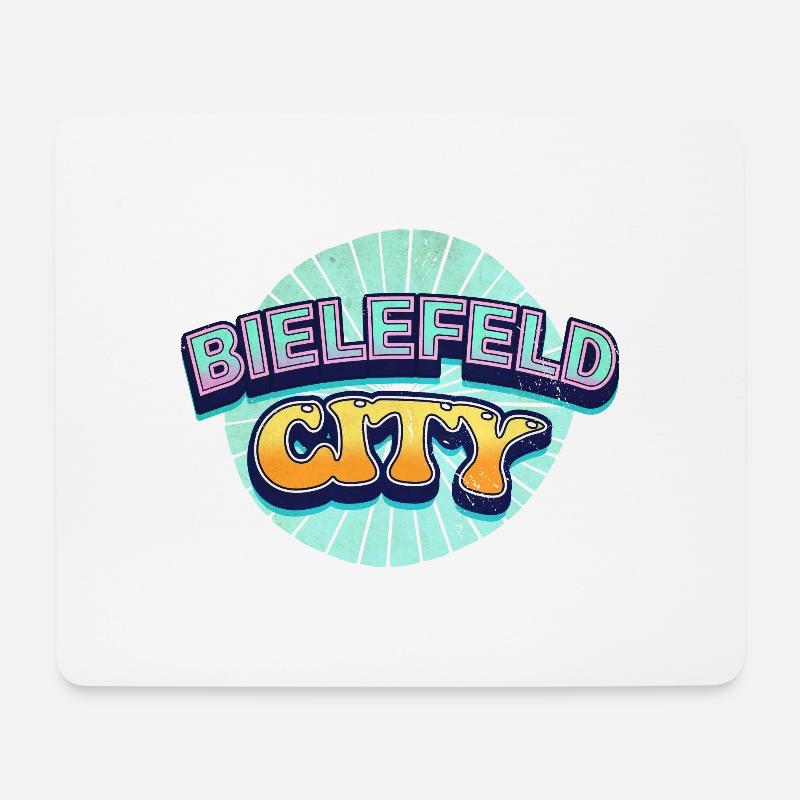 Bielefeld Deutschland Stadt Schrift Pop Art Comic - Mousepad (Querformat) - Weiß