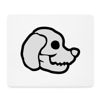 Chiens Crâne Halloween Squelette - Tapis de souris (format paysage) - blanc - Devant