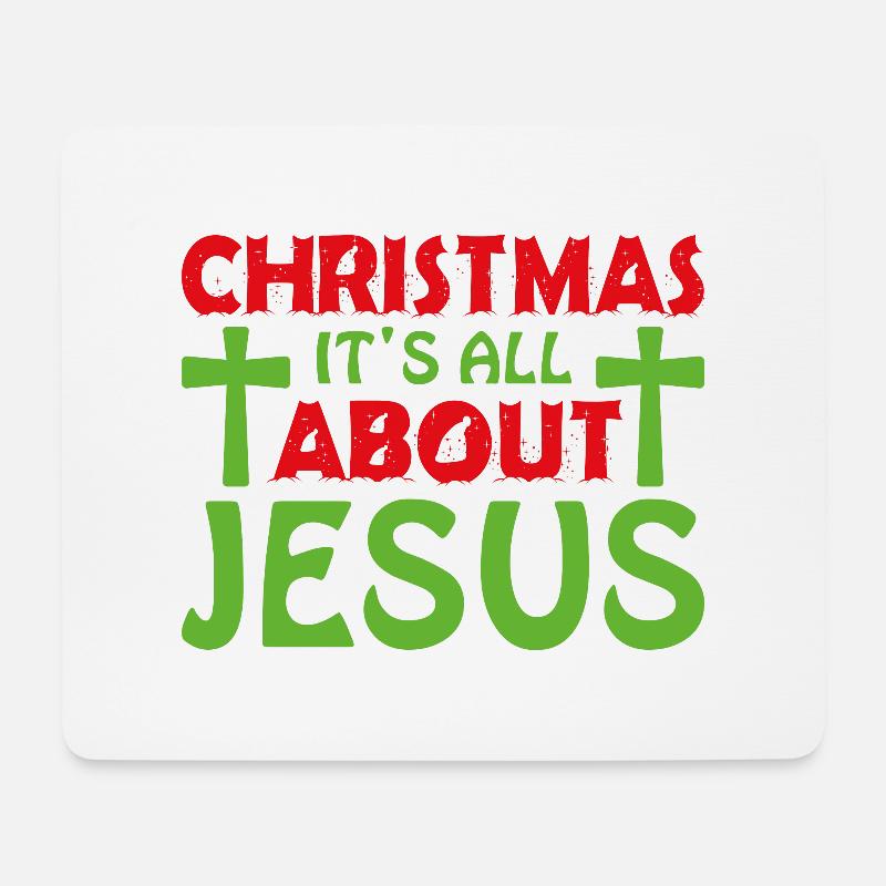9 Christmas its all about jesus - Mousepad (Querformat) - Weiß