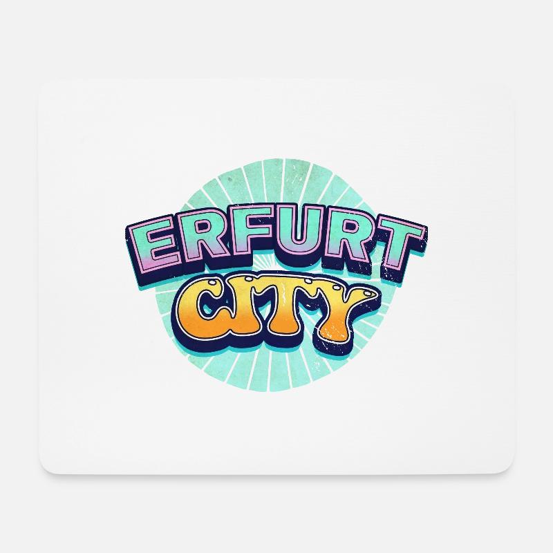 Erfurt Deutschland Stadt Schrift Pop Art Comic - Mousepad (Querformat) - Weiß