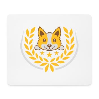 Lorbeerkranz süßer Hund Design - Mousepad (Querformat) - Weiß - Vorne