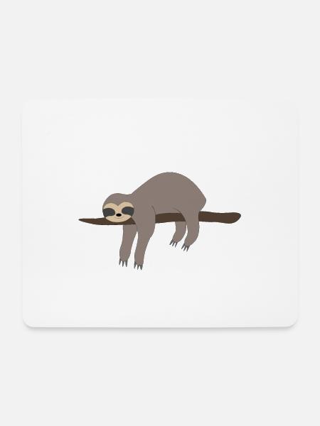 Faultier Spruch lustig - Mousepad (Querformat) - Weiß