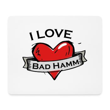 Bad Hamm - Ich liebe Stadtnamen in Tattoo Stil - Mousepad (Querformat) - Weiß - Vorne
