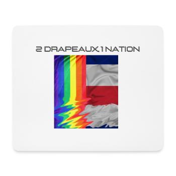 2 DRAPEAUX, 1 NATION LGBTQ x FRANCE - Tapis de souris (format paysage) - blanc - Devant