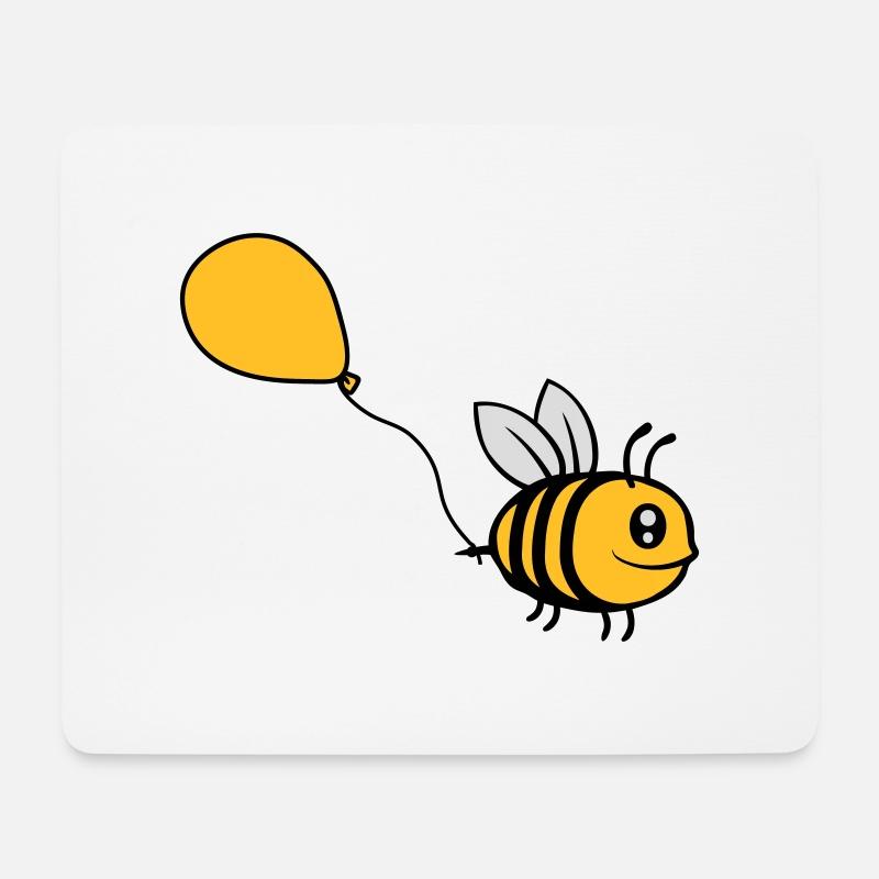 Glückliche Luftballon Biene Comic - Mousepad (Querformat) - Weiß