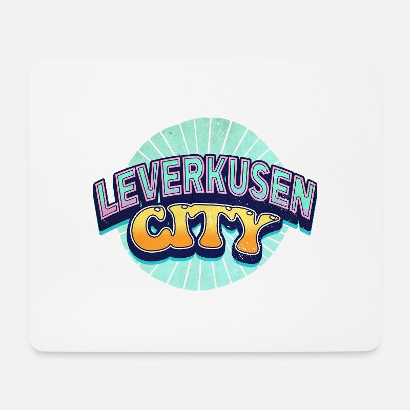 Leverkusen Deutschland Stadt Schrift Pop Art Comic - Mousepad (Querformat) - Weiß