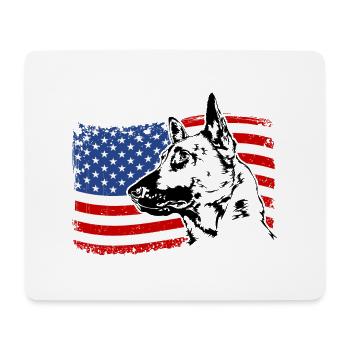 BELGIAN MALINOIS Amerika Fahne Hunde Wilsigns - Mousepad (Querformat) - Weiß - Vorne