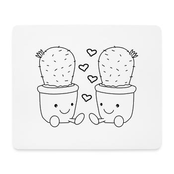 Cacti in love - Mouse Pad (horizontal) - white - Front