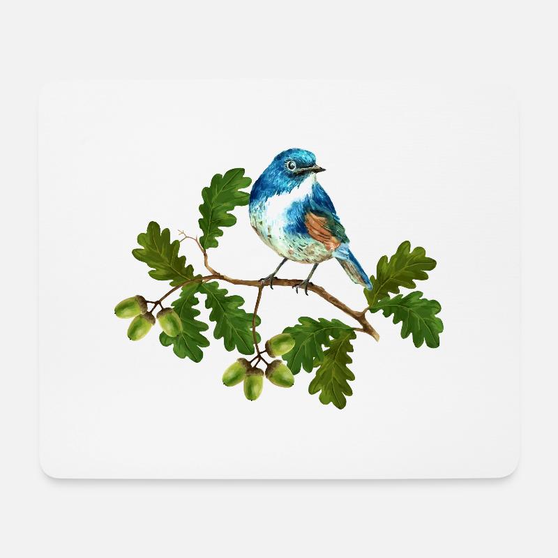 Bunter Vogel - Mousepad (Querformat) - Weiß