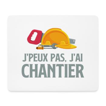 Je peux pas j ai chantier - Tapis de souris (format paysage) - blanc - Devant