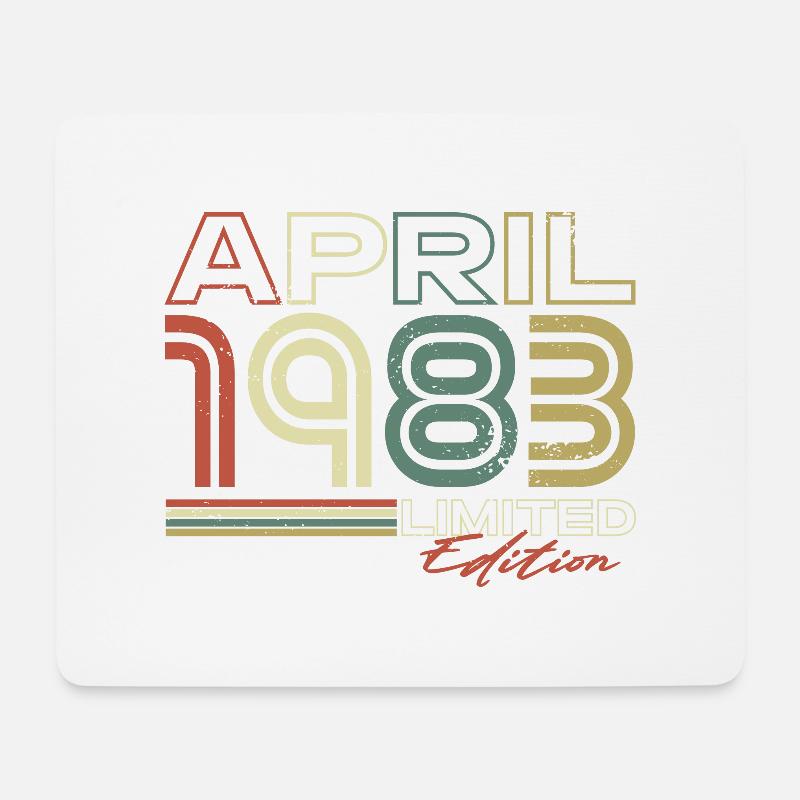 April 1983 Vintage Jahrgang Geburtstag Geschenk - Mousepad (Querformat) - Weiß