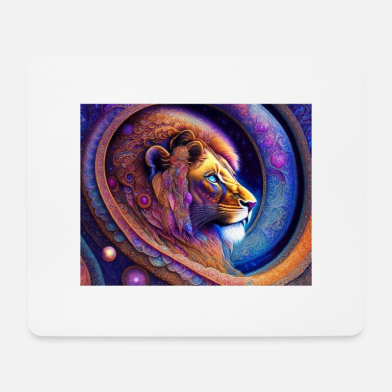 Löwe - Mousepad (Querformat) - Weiß