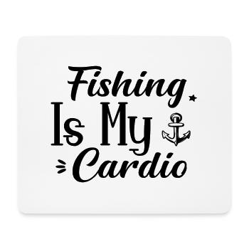 La pêche est mon cardio - Tapis de souris (format paysage) - blanc - Devant