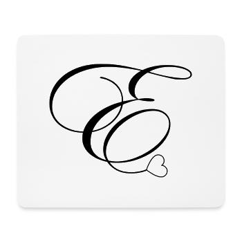 Buchstabe e Kalligraphie Herz - Mousepad (Querformat) - Weiß - Vorne