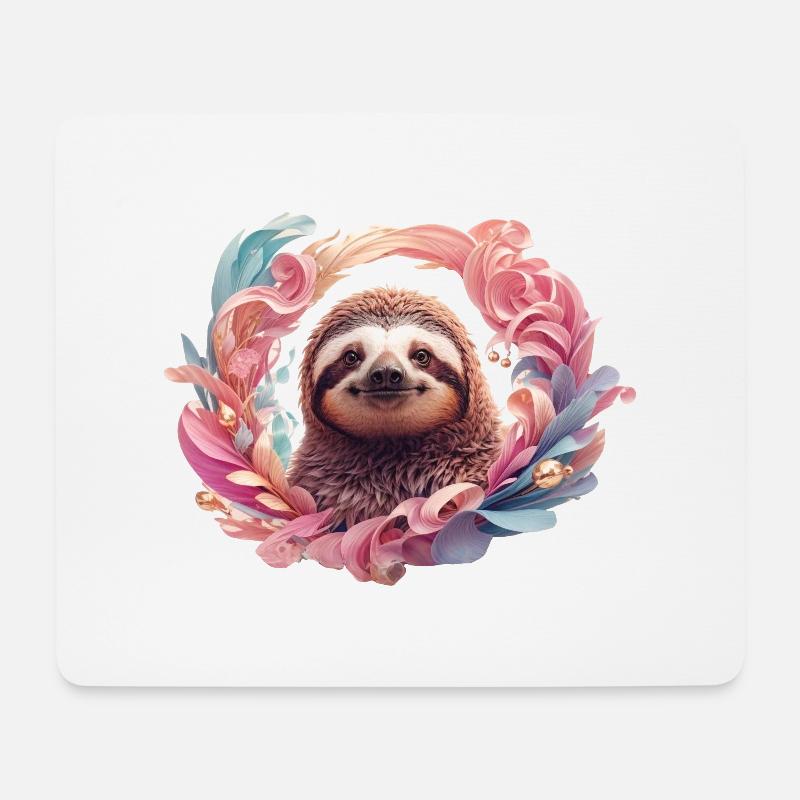 Faultier, gemütlich, persönlich, individuell - Mousepad (Querformat) - Weiß