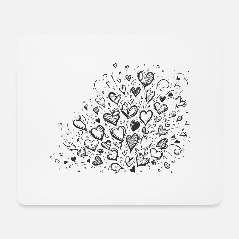 Herz Schwarm - Mousepad (Querformat) - Weiß
