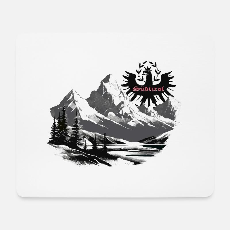 Südtirol mit Berge, dem Land die Treue Geschenk - Mousepad (Querformat) - Weiß