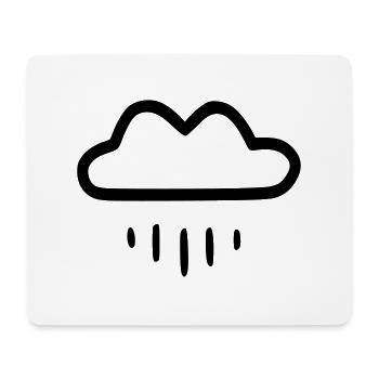 Nuage de pluie simple - Tapis de souris (format paysage) - blanc - Devant