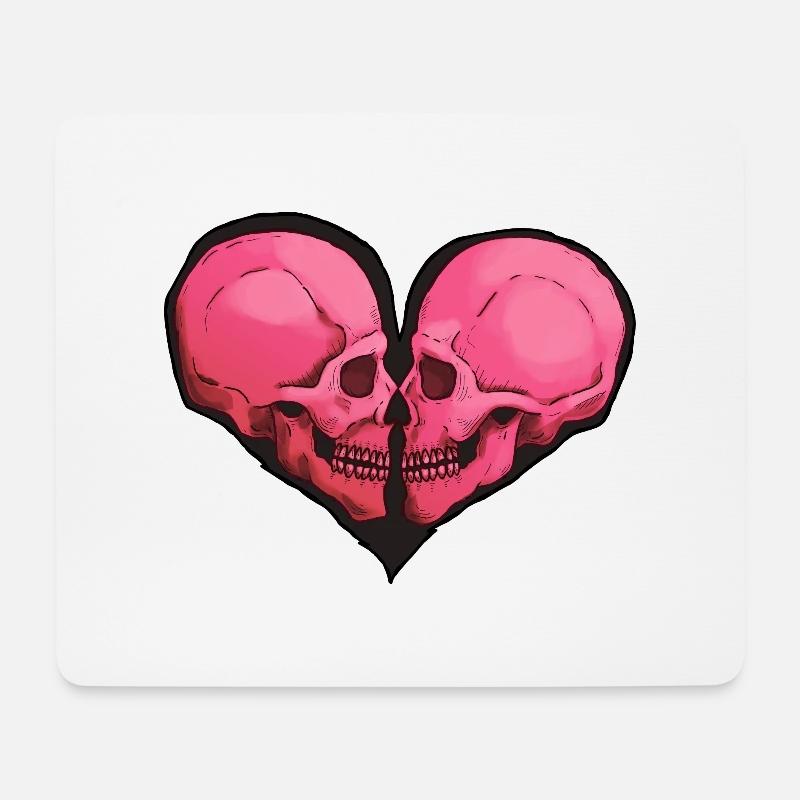 Skullheart - Mousepad (Querformat) - Weiß