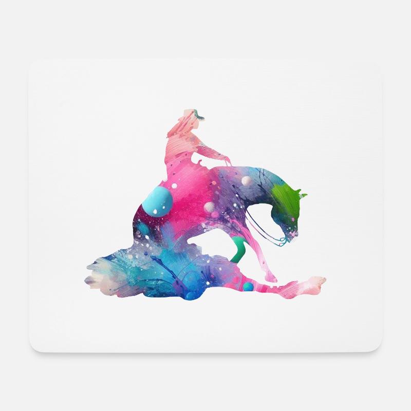 Reiner Sliding Stop Silhouette bunt - Mousepad (Querformat) - Weiß