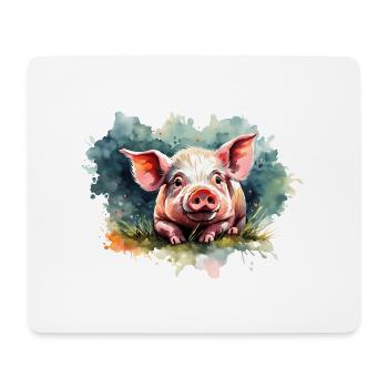 Süßes Schweinchen - Mousepad (Querformat) - Weiß - Vorne