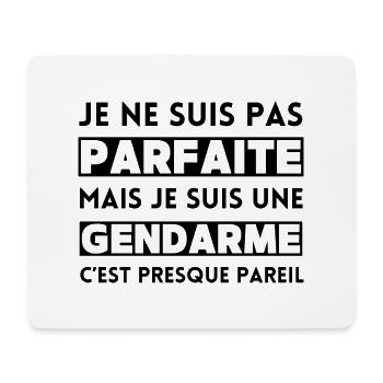 Je ne suis pas parfaite mais je suis gendarme - Tapis de souris (format paysage) - blanc - Devant