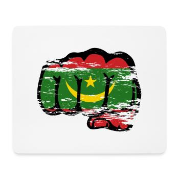 Mauritania flag fist used - Mouse Pad (horizontal) - white - Front