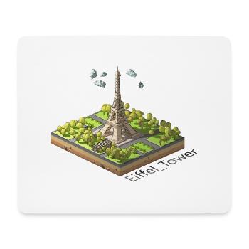 Tour Eiffel low poly géométrique - Tapis de souris (format paysage) - blanc - Devant