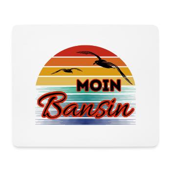 Moin Basin with Seagull in Retro Style Bansin - Mouse Pad (horizontal) - white - Front