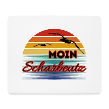 Moin Scharbeutz with seagull in retro style Scharbeutz - Mouse Pad (horizontal) - white - Front
