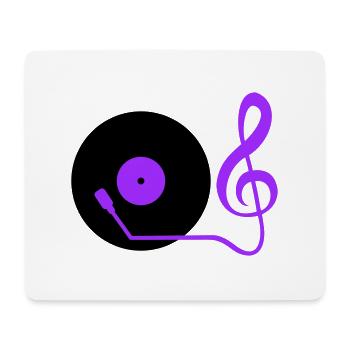 Clé de musique note mixeur de fête vinyle - Tapis de souris (format paysage) - blanc - Devant