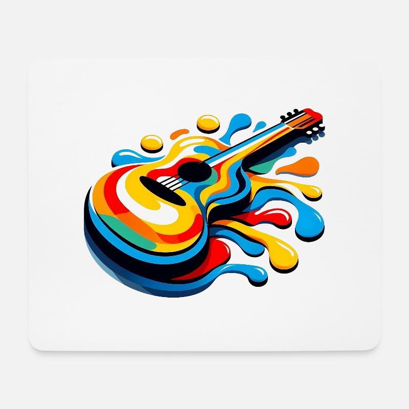 Schmelzende Regenbogen-Gitarre - Mousepad (Querformat) - Weiß
