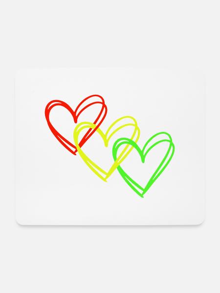 Herzen <3 Herzkette ♥ Liebe - Mousepad (Querformat) - Weiß