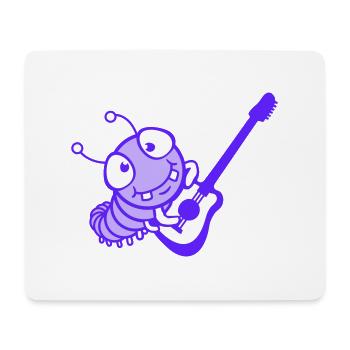 Cute Caterpillar Guitar Playing Cool Insect Animal Music - Mouse Pad (horizontal) - white - Front