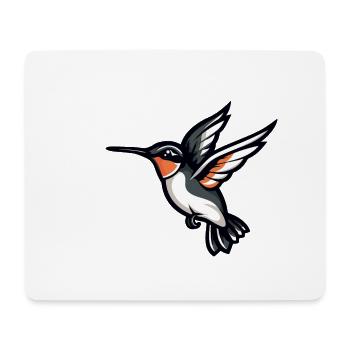 Colibri Oiseau - Tapis de souris (format paysage) - blanc - Devant